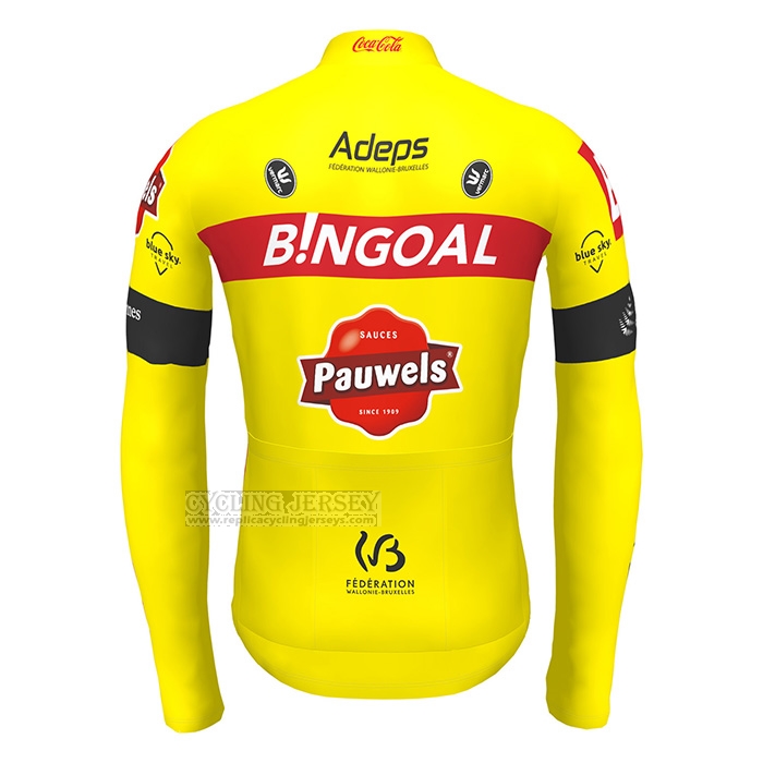 2022 Cycling Jersey Bingoal WB Yellow Long Sleeve and Bib Short